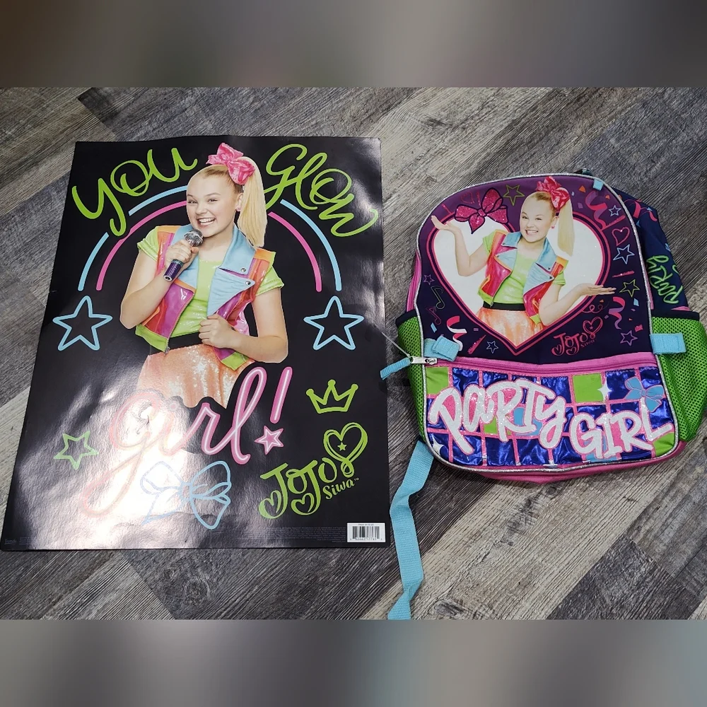 Jojo Siwa 16-inch Party Girl Backpack And Poster Combo - 2019